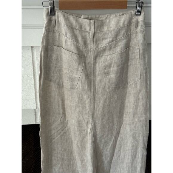 Reformation Tazz Linen Maxi Skirt Size 2 in Oatmeal NWT - Picture 9 of 12